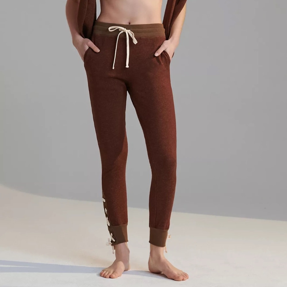 Anthropologie n:Philanthropy Size XS Maryl Joggers Lace Up Leg Cotton Terry - Picture 1 of 13